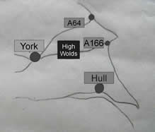 The Location of the High Wolds area
